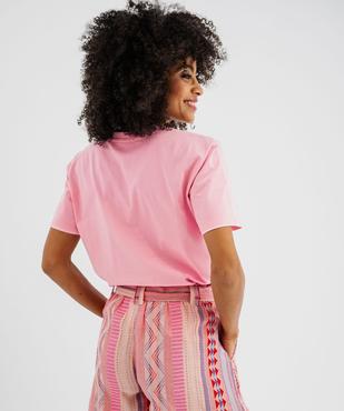 Tee-shirt manches courtes avec broderie Love femme vue3 - GEMO(FEMME PAP) - GEMO
