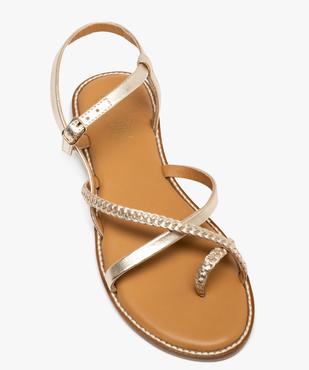 Sandales à brides en cuir avec entredoigts femme - Tanéo vue5 - TANEO GEMO FOR GOOD - GEMO