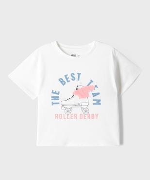 Tee-shirt manches courtes avec motif roller-derby fille vue1 - GEMO 4G FILLE - GEMO