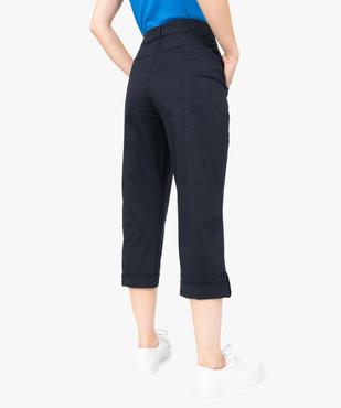 Pantacourt femme en coton twill à revers et patte boutonnée vue3 - GEMO(FEMME PAP) - GEMO