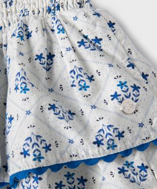 Jupe courte à volants fleurie fille - LuluCastagnette vue2 - LULUCASTAGNETTE - GEMO