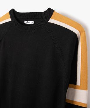 Pull garçon en maille fine à manches rayées vue2 - GEMO (JUNIOR) - GEMO