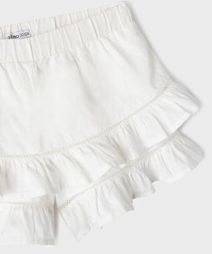 Short à volants en coton avec taille élastique fille vue2 - GEMO (JUNIOR) - GEMO