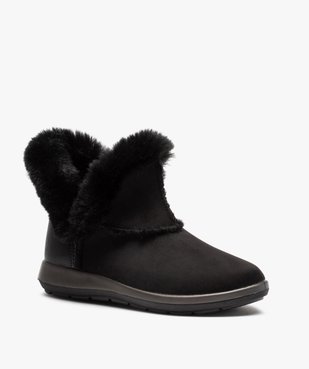 Boots fourrées femme confort en suédine unie vue2 - GEMO (CONFORT) - GEMO