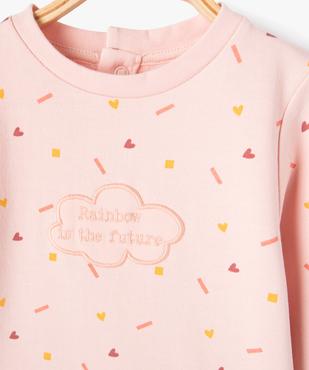 Pyjama 2 pièces en molleton doux et imprimé bébé fille vue2 - GEMO(BB COUCHE) - GEMO
