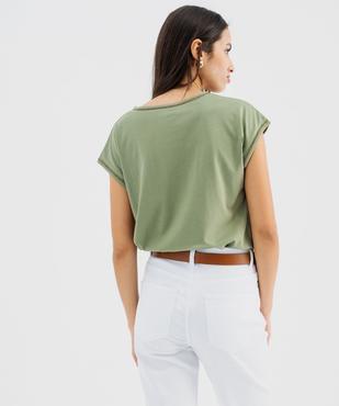Tee-shirt à manches courtes avec finitions scintillantes femme vue3 - GEMO 4G FEMME - GEMO