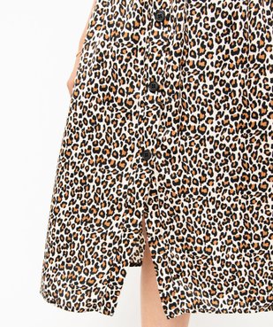 Jupe longue à motif léopard femme grande taille vue2 - GEMO (G TAILLE) - GEMO