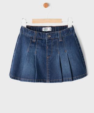 Jupe plissée en jean bébé fille vue1 - GEMO 4G BEBE - GEMO