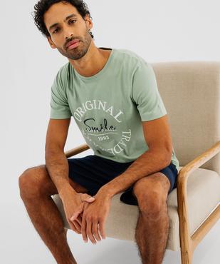 Pyjashort en coton mix&match homme vue1 - GEMO 4G HOMME - GEMO