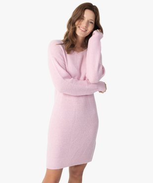 Robe pull femme en maille avec col rond vue1 - GEMO(FEMME PAP) - GEMO