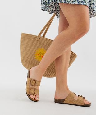 Mules semelle intérieure cuir anatomique et dessus texturé femme vue7 - VALENTINA BALDA - GEMO