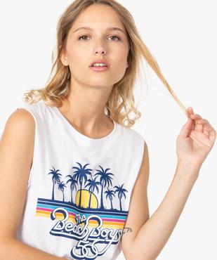 Tee-shirt femme sans manches imprimé The Beach Boys vue2 - FOLLOW ME - GEMO