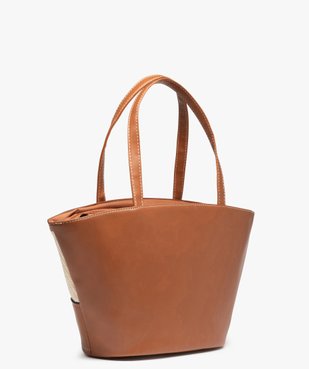 Sac femme bi-matières forme trapèze vue2 - GEMO (ACCESS) - GEMO