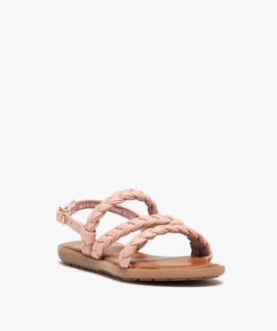 Nu-pieds fille à brides tressées unies vue2 - GEMO (ENFANT) - GEMO