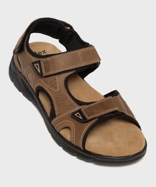 Sandales confort à scratch dessus cuir homme vue5 - G'FLEX - GEMO