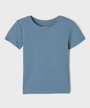 Tee-shirt manches courtes en maille côtelée fille vue2 - GEMO 4G FILLE - GEMO