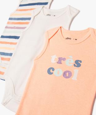 Bodies sans manches assortis bébé garçon (lot de 3) vue2 - GEMO 4G BEBE - GEMO