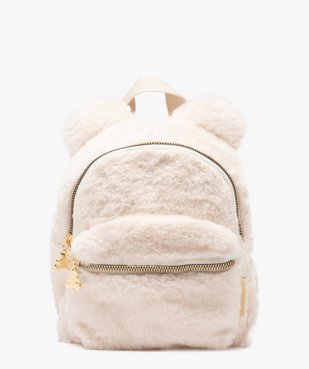 Sac à dos en fourrure imitation avec oreilles en relief fille - LuluCastagnette vue1 - LULUCASTAGNETTE - GEMO