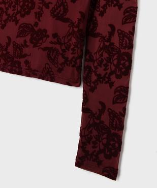 Tee-shirt manches longues en tulle à motif velours fille vue2 - GEMO (JUNIOR) - GEMO