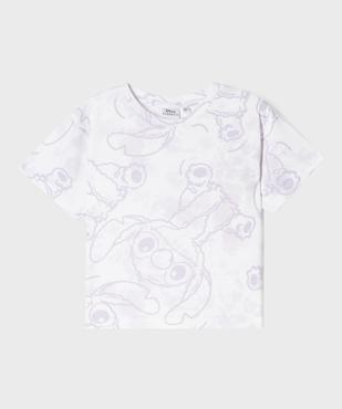 Tee-shirt manches courtes coupe courte imprimé fille - Stitch vue1 - LILO & STITCH - GEMO