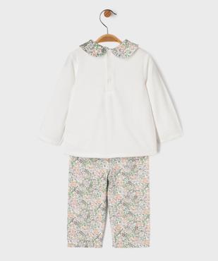 Pyjama en velours 2 pièces à col claudine bébé  vue5 - GEMO 4G BEBE - GEMO