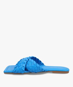 Mules femme unies à talon plat et brides tressées  vue3 - SANS MARQUE - GEMO