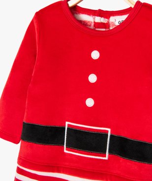 Pyjama de Noël velours avec bonnet bébé vue3 - GEMO(BEBE DEBT) - GEMO