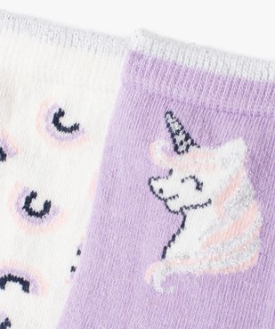 Chaussettes à motifs licornes fille (lot de 3) vue2 - GEMO (ENFANT) - GEMO