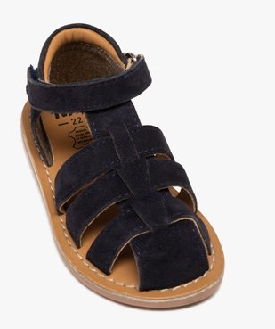Sandales bébé garçon en cuir suédé uni et à scratch vue10 - BUGGY GEMO FOR GOOD - GEMO
