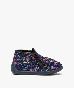 Chaussons bébé fille en velours imprimé fleurs - Lulu Castagnette vue1 - LULU CASTAGNETT - GEMO