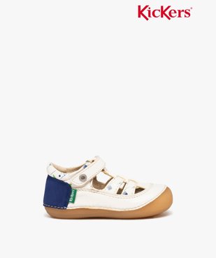 Chaussures premiers pas bébé garçon en cuir à motifs avec scratch et bout fermé - Kickers vue1 - KICKERS - GEMO