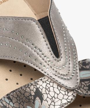 Sandales femme confort forme mule avec brides scintillantes vue6 - GEMO (CONFORT) - GEMO