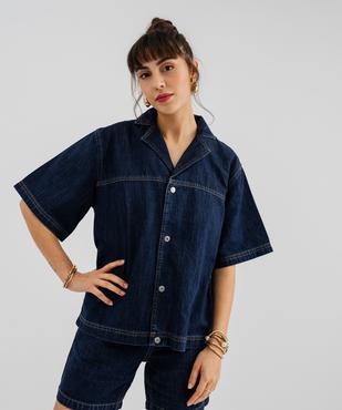 Veste en jean à coupe ample et manches courtes femme  vue2 - GEMO 4G FEMME - GEMO