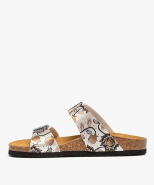 Mules femme à talon plat et brides ajustables imprimées vue3 - GEMO (CASUAL) - GEMO