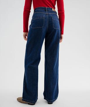 Jean wide leg taille haute avec poches plaquées femme  - LuluCastagnette vue4 - LULU CASTAGNETTE GEMO FOR GOOD - GEMO