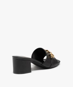 Mules femme à talon carré et chaine métallique vue4 - GEMO(URBAIN) - GEMO