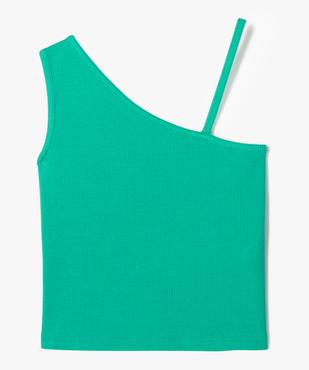 Débardeur asymétrique en coton côtelé fille vue1 - GEMO (ENFANT) - GEMO