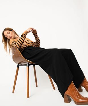 Gilet rayé à col V en maille fine et boutons fantaisie femme vue6 - GEMO 4G FEMME - GEMO