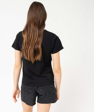 Tee-shirt femme à manches courtes avec message vue3 - GEMO(FEMME PAP) - GEMO