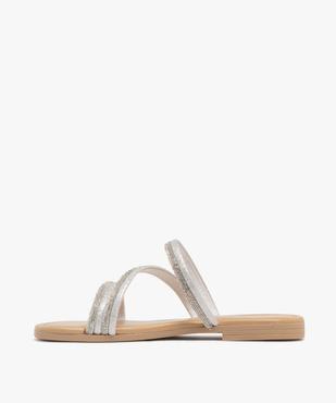 Mules fille à brides tubulaires pailletées et à strass vue3 - GEMO (ENFANT) - GEMO