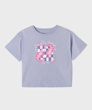 Tee-shirt manches courtes en jersey de coton à motif fille vue2 - GEMO 4G FILLE - GEMO