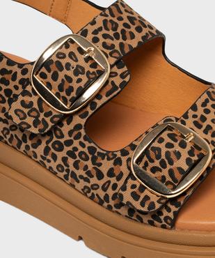 Sandales plateformes imprimé léopard femme  vue6 - 5 MILES - GEMO