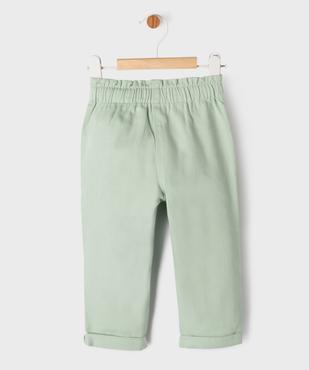 Pantalon en coton avec ceinture ajustable bébé fille vue4 - GEMO 4G BEBE - GEMO