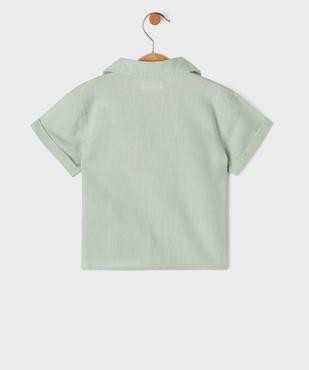 Chemise manches courtes en lin et coton bébé garçon vue3 - GEMO(BEBE DEBT) - GEMO