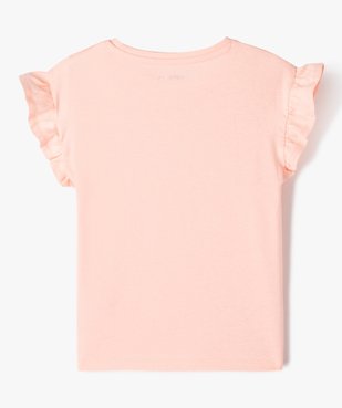Tee-shirt à manches courtes avec volants fille vue3 - GEMO (ENFANT) - GEMO