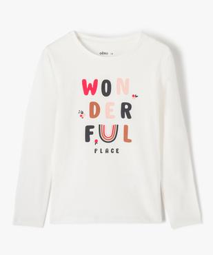 Tee-shirt fille à manches longues à motif fantaisie vue1 - GEMO (ENFANT) - GEMO