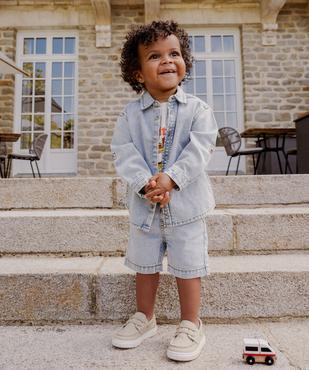 Chemise en jean avec manches retroussables bébé garçon vue5 - GEMO 4G BEBE - GEMO