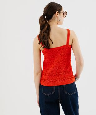 Débardeur en maille ajourée boutonné sur l’avant femme vue3 - GEMO 4G FEMME - GEMO