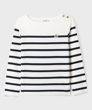 Tee-shirt manches longues à rayures fille - LuluCastagnette vue1 - LULU CASTAGNETTE GEMO FOR GOOD - GEMO