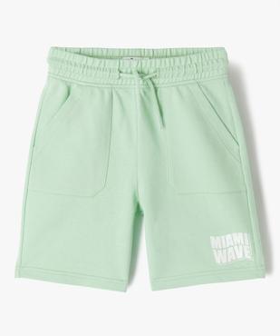 Bermuda en maille avec poches plaquées garçon vue1 - GEMO (ENFANT) - GEMO